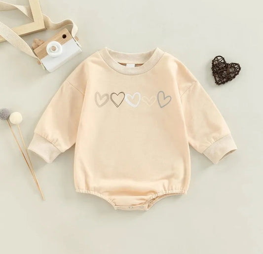 Crew Sweater Onesie with Hearts
