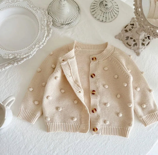 Petite Pompom Knit Cardigan