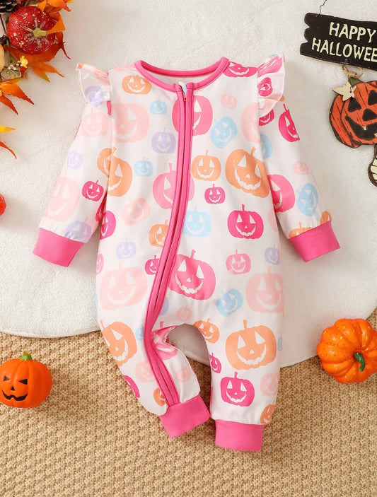 Jack-O’-Lantern Ruffle Onesie