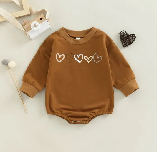 Crew Sweater Onesie with Hearts