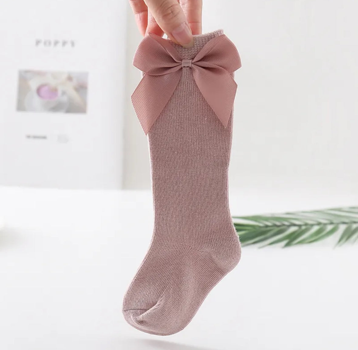 Knee-High Bow Socks