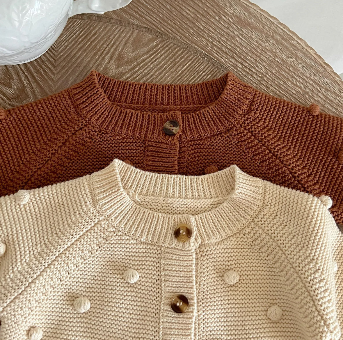 Petite Pompom Knit Cardigan