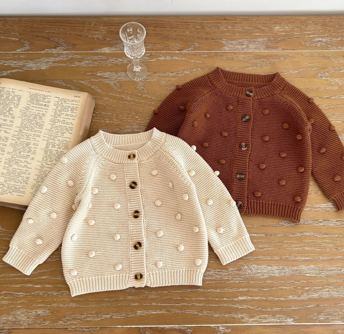 Petite Pompom Knit Cardigan